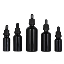 5Ml 10Ml 15Ml 30Ml 50Ml 100Ml Shiny Smooth Dark Black Glass Dropper Bottle For Essential Oil Serum